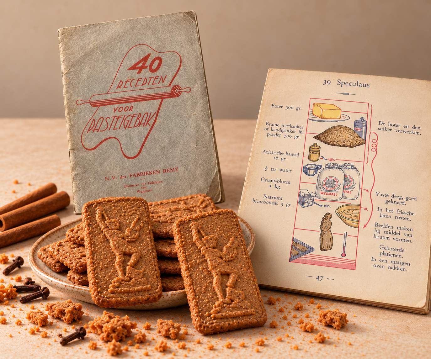 Speculaaskoekjes en vintage receptenboek